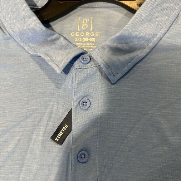 George Men's & Big Men's Blue Polo with Short Sleeves, Size 2XL. NWT. - Picture 6 of 8